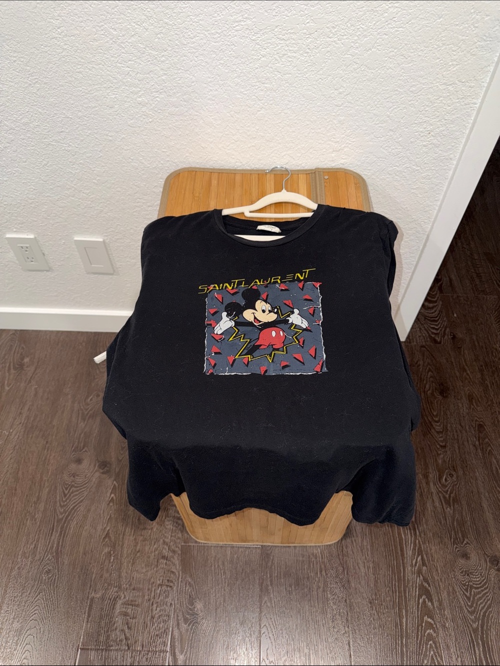 Saint Laurent women’s  Black Mickey Graphic Tee